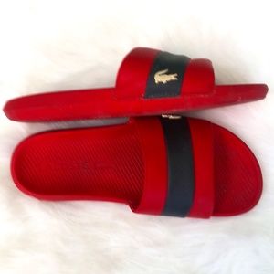 LACOSTE Red Sandals/Flip Flops Men- Size 12